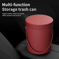 Thumbnail for Storage Box Trash Can, Custom Logo For Your Cars, Portable Collapsible Car Trash Can, Leather Waterproof Small Mini Car Garbage Can Waste Basket, Car Accessories JE15989