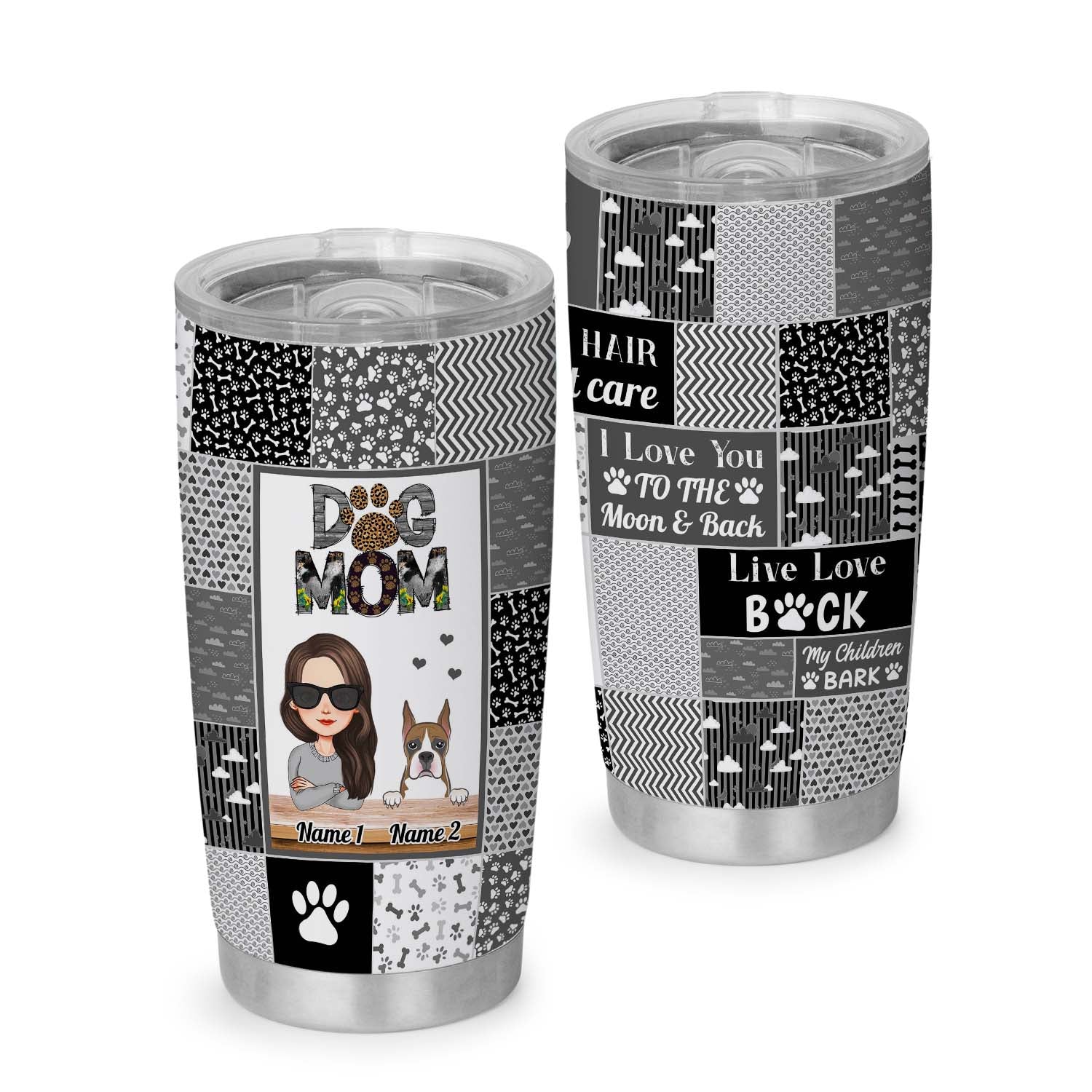 Custom Tumbler for Men & Women Dogs And Mom Personalized 20 oz Tumbler