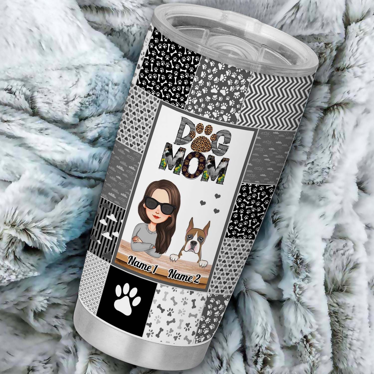 Custom Tumbler for Men & Women Dogs And Mom Personalized 20 oz Tumbler