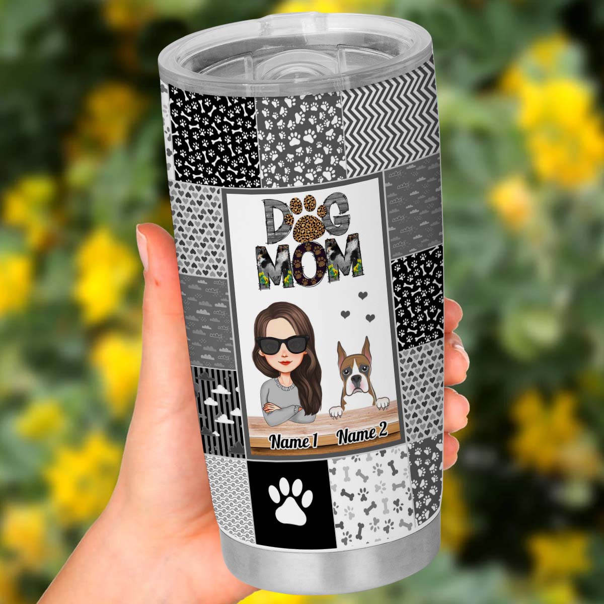 Custom Tumbler for Men & Women Dogs And Mom Personalized 20 oz Tumbler