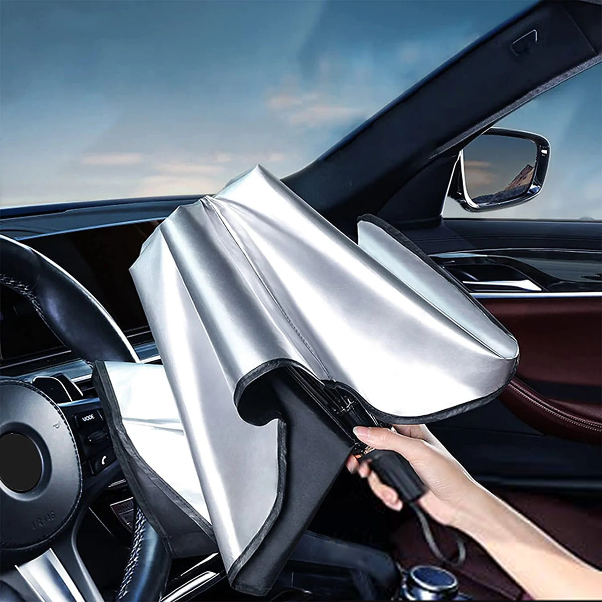 Custom Logo Car Sunshade, Car Window Shade, Foldable Windshield Sunshade Sun and UV Protection (Updated Version)
