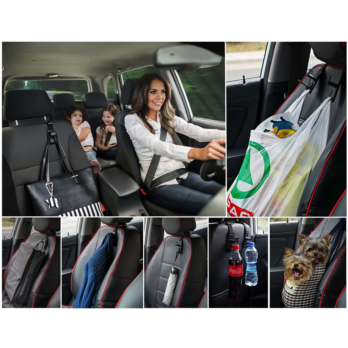 Magic Headrest Hooks, Purse Hanger Headrest Hook Holder for Car Seat Organizer Behind Over the Seat Hook Hang Purse or Bags