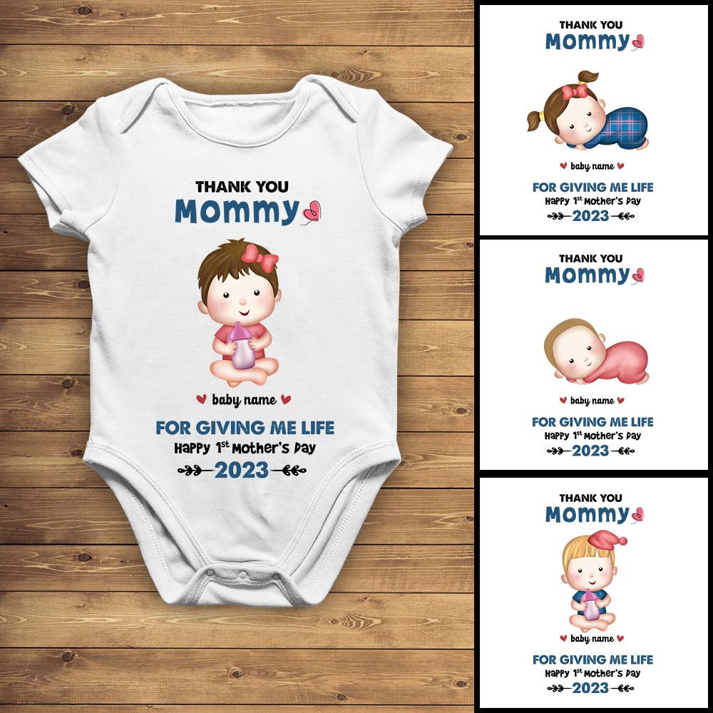 Personalized Custom Baby Name Thank You Mommy For Giving Me Life Happy Mother Day Gift For Mom Mommy Mother Day