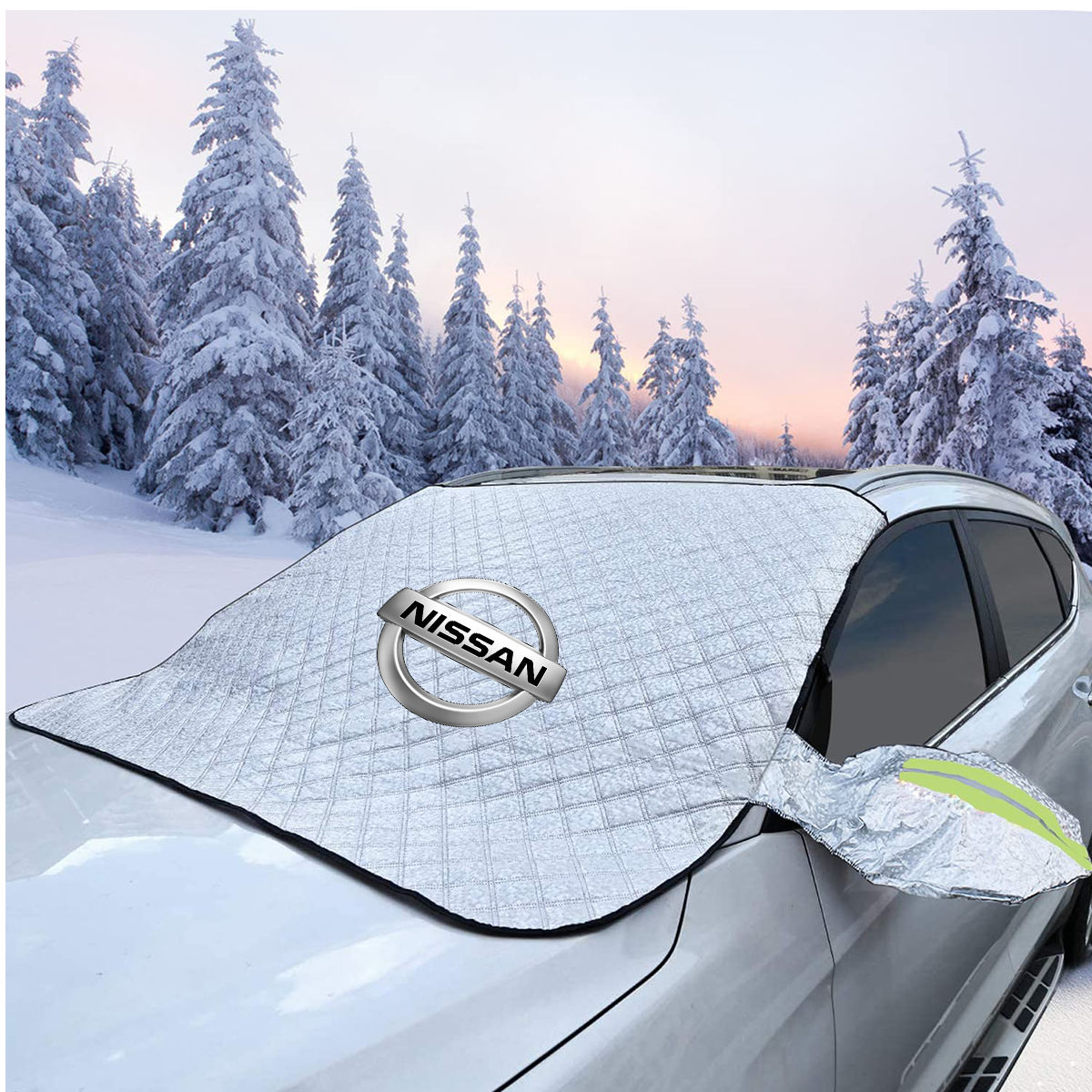 Windshield Cover for Ice and Snow, Custom fit for car, Magnetic Windshield Cover, Water, Heat & Sag-Proof Car Windshield Snow Cover, Mirror Protector Windproof Sunshade Cover