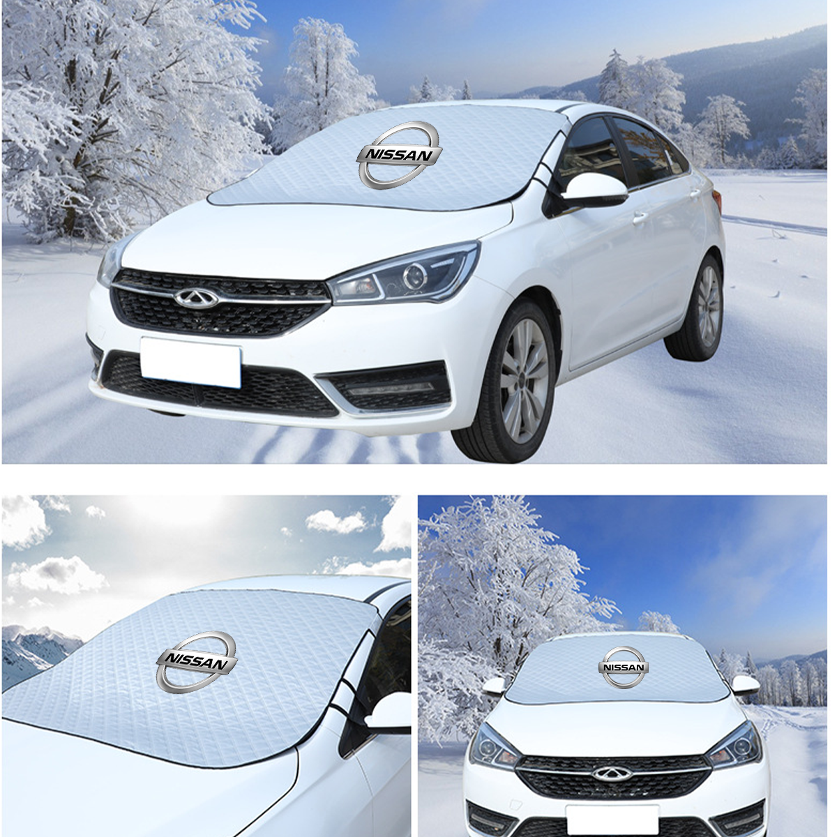 Windshield Cover for Ice and Snow, Custom fit for car, Magnetic Windshield Cover, Water, Heat & Sag-Proof Car Windshield Snow Cover, Mirror Protector Windproof Sunshade Cover