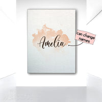 Thumbnail for Personalized Name Sign Girl Nursery Print Watercolour Canvas Print Wall Art - Matte Canvas