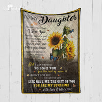 Thumbnail for Custom Blanket Sunflower To My Daughter From Dad Blanket - Gift For Daughter - Quilt Blanket