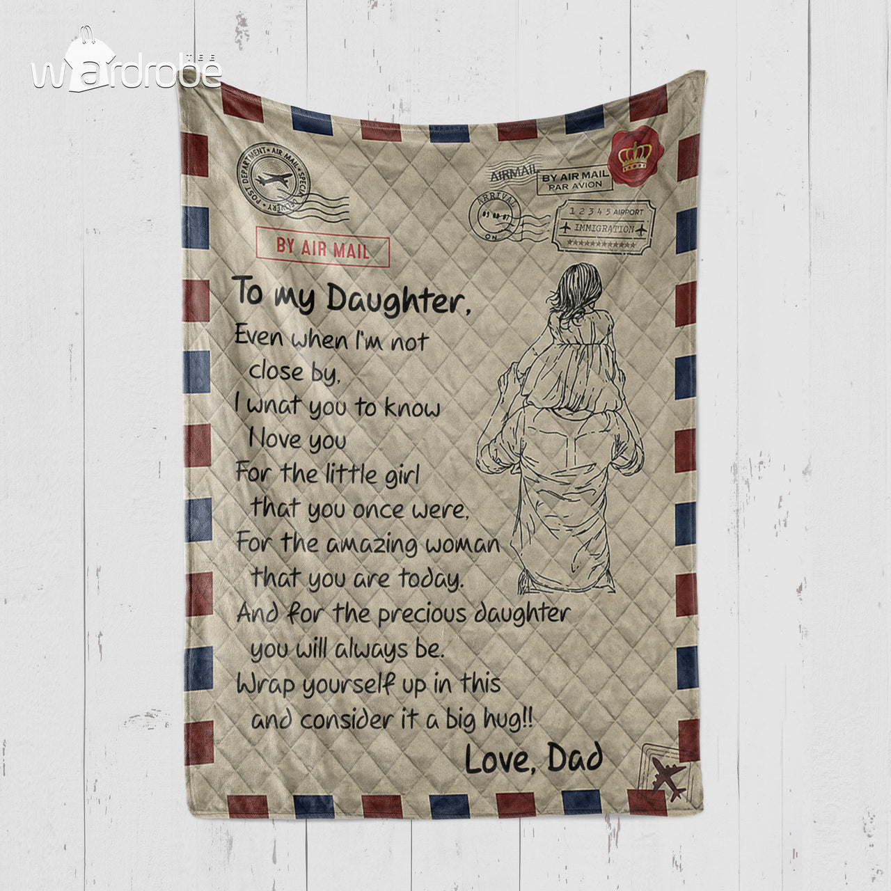 Custom Blanket Letter To My Daughter From Dad Blanket - Gift For Daughter - Quilt Blanket