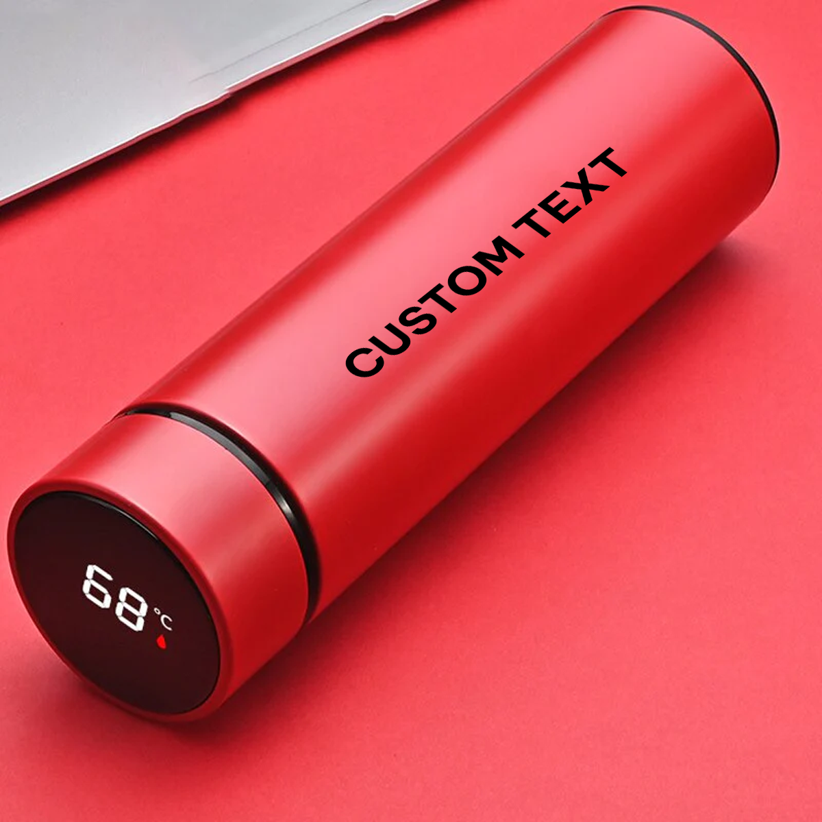 Custom Text 17oz Insulated Water Bottle with LED Temperature Display, Coffee Tea Infuser Bottle Double Wall Vacuum Insulated Water Bottle for Hot or Cold Drink, Stainless Steel Sports Automotive Travel Mug