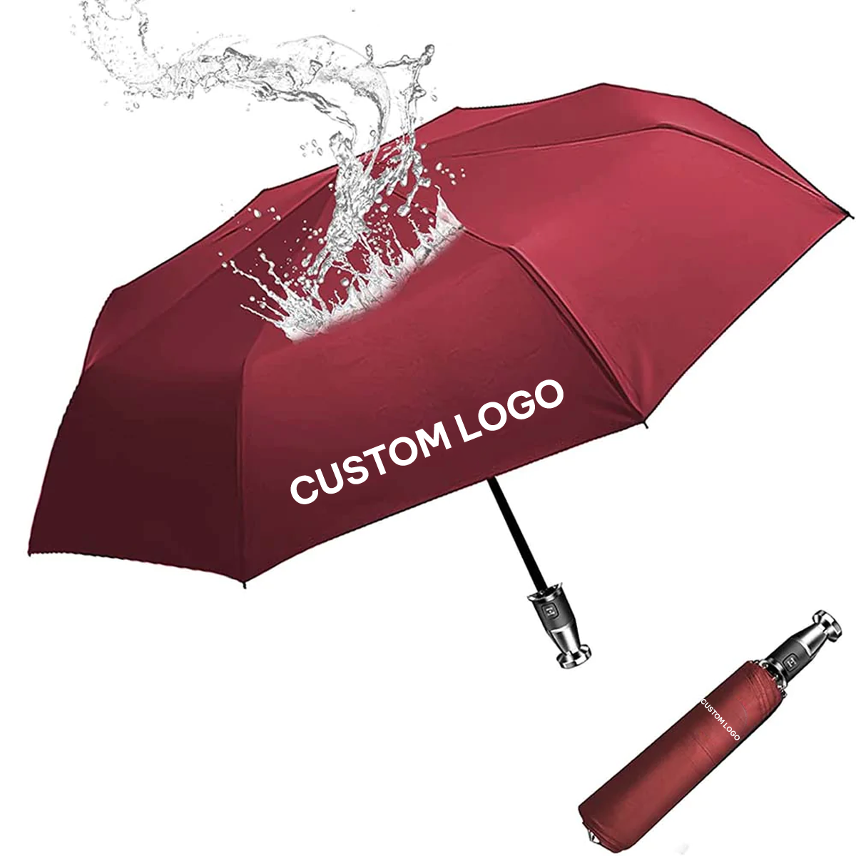 Custom Logo Umbrella, 2023 Update Version 10 Ribs Umbrella Windproof Automatic Folding Umbrella, Rain and Sun Protection