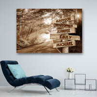 Thumbnail for Personalized Name Forest Road Multi Canvas Print Wall Art - Matte Canvas