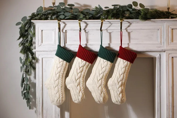 Custom Knit Christmas Stockings: Personalized with Family Name Embroidery - Ideal Monogrammed Christmas Gifts