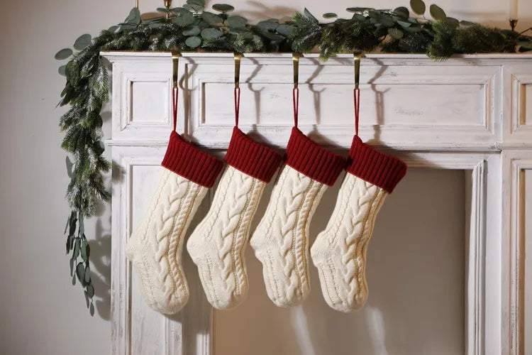 Custom Knit Christmas Stockings: Personalized with Family Name Embroidery - Ideal Monogrammed Christmas Gifts