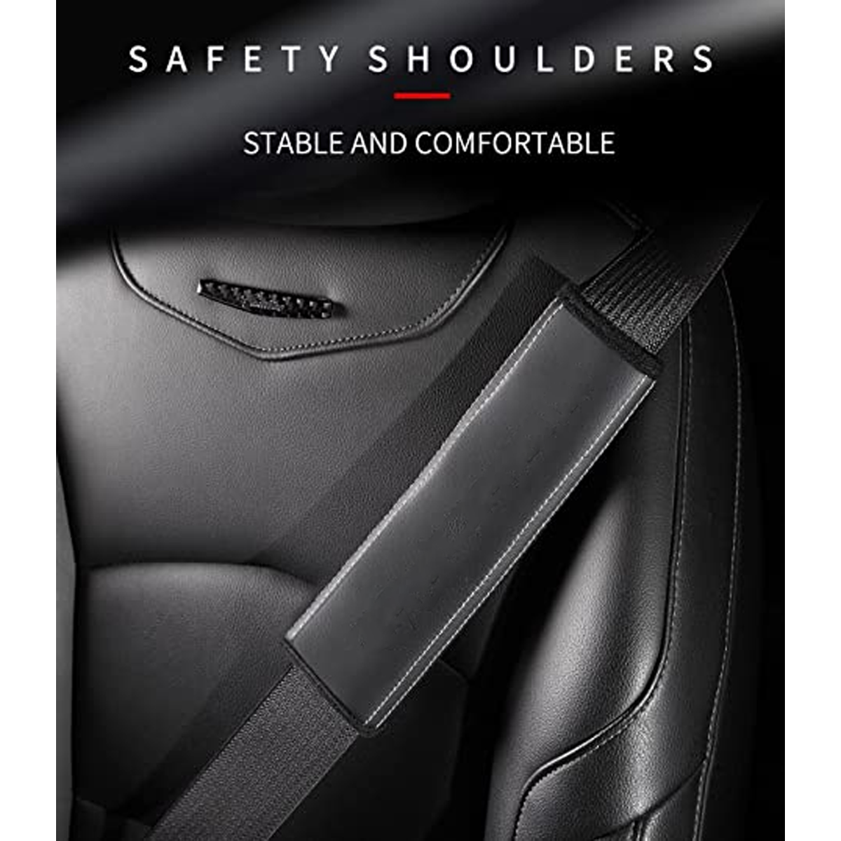 Custom Logo Seat Belt Covers, Microfiber Leather Seat Belt Shoulder Pads for More Comfortable Driving, Set of 2pcs