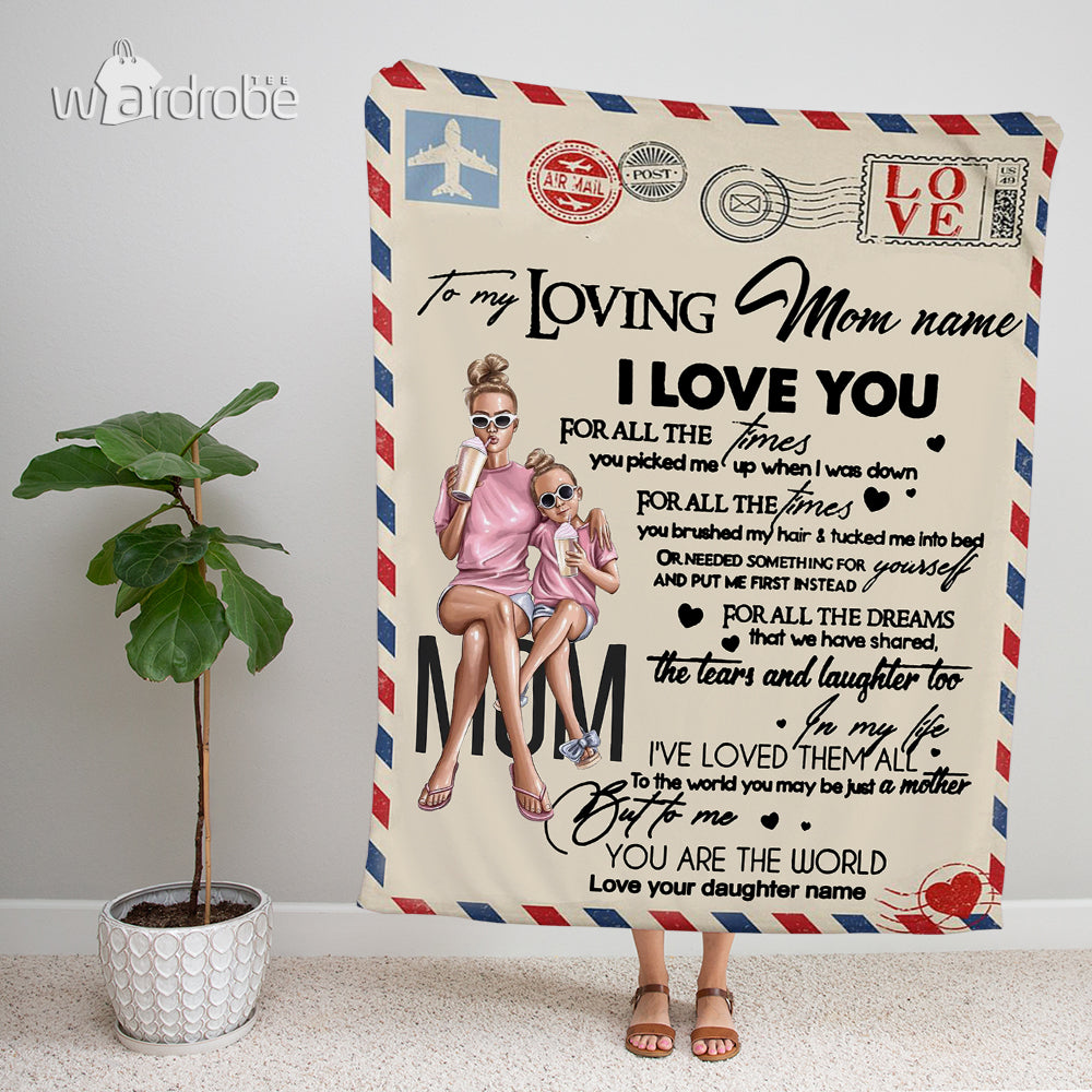 Personalized Mother's Day Gift Custom Blanket Letter From Daughter To My Loving Mom