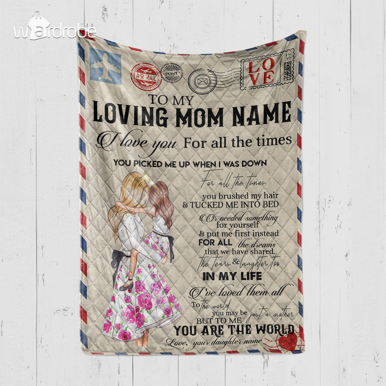 Personalized Mother's Day Gift Custom Blanket Letter From Daughter To My Mom - Quilt Blanket