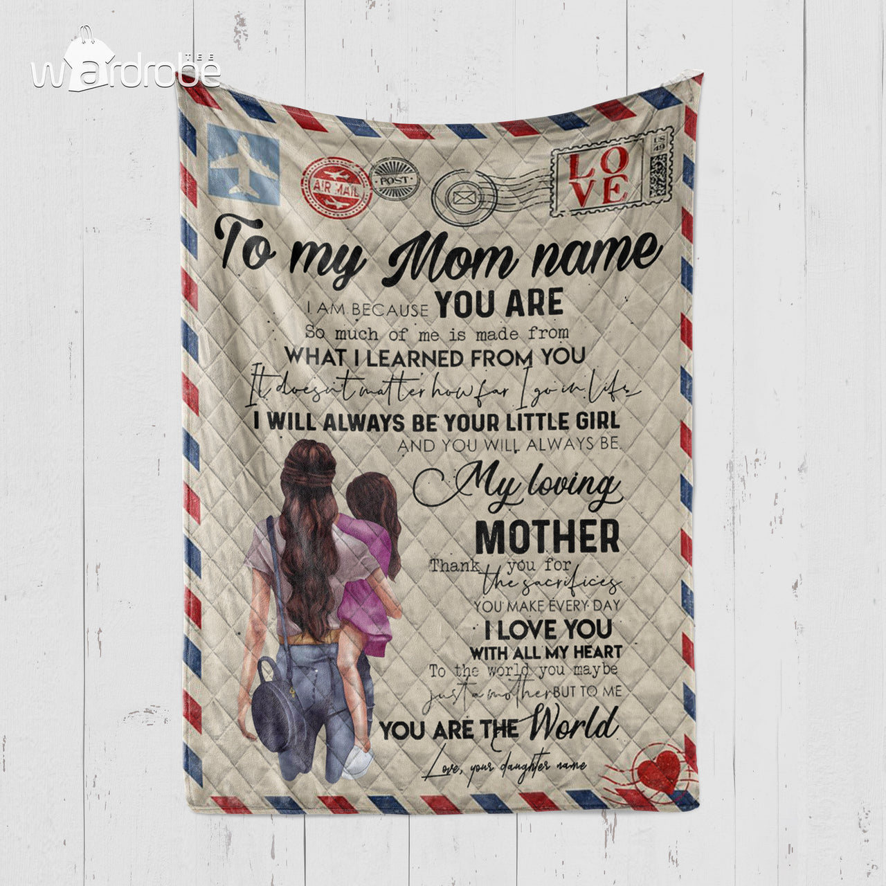 Personalized Mother's Day Gift Custom Blanket From Daughter To My Mom - Quilt Blanket
