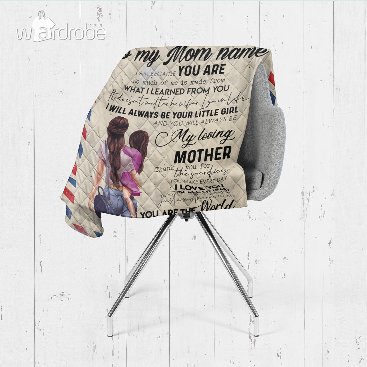 Personalized Mother's Day Gift Custom Blanket From Daughter To My Mom - Quilt Blanket