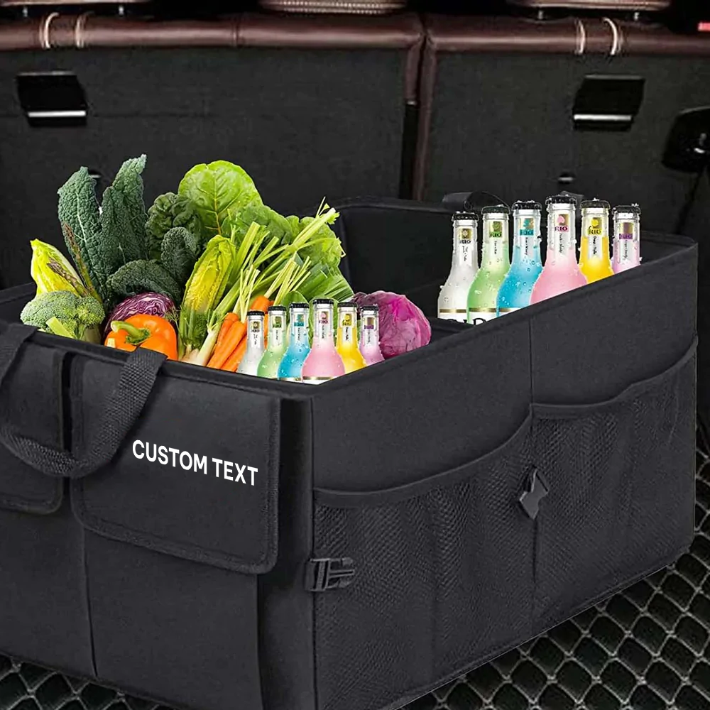 Custom Text For Car Trunk Organizer, Compatible with All Cars, Foldable Car Trunk Storage Box, Storage Bag, Waterproof, Dust-proof, Stain-Resistant RL12997