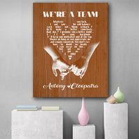 Thumbnail for Personalized Couple Name We're A Team Canvas Print Wall Art - Matte Canvas