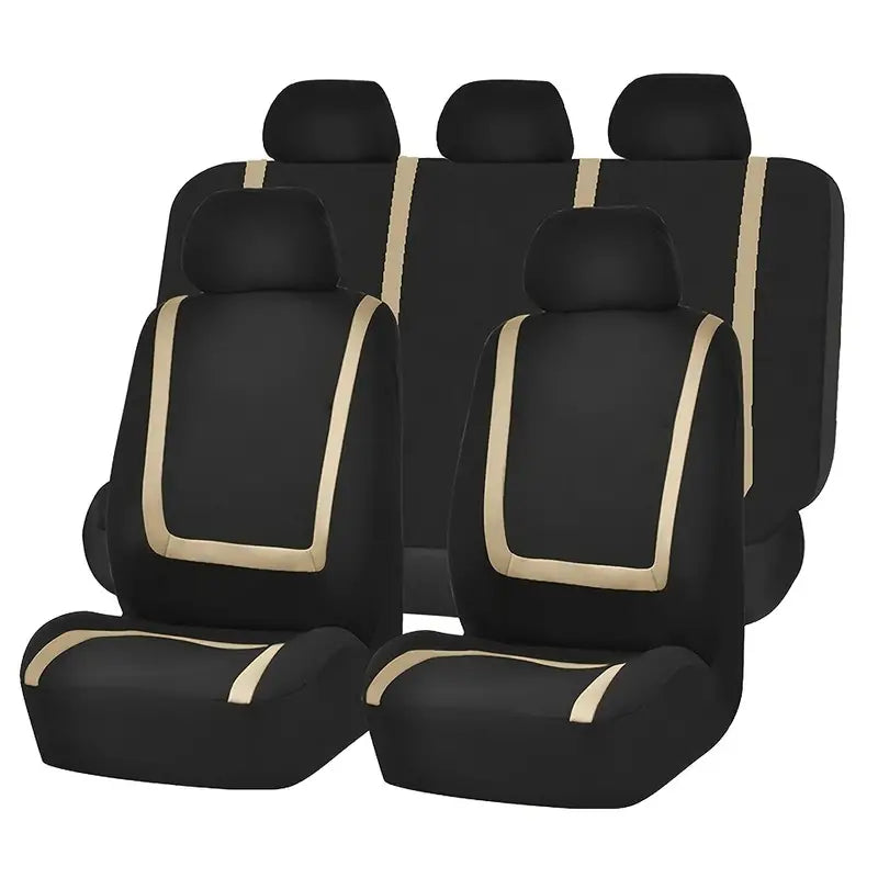 Car Seat Covers Full Set Cloth - Universal Fit Automotive Seat Covers, Low Back Front Seat Covers, Solid Back Seat Cover, Washable Car Seat Cover for SUV, Sedan and Van