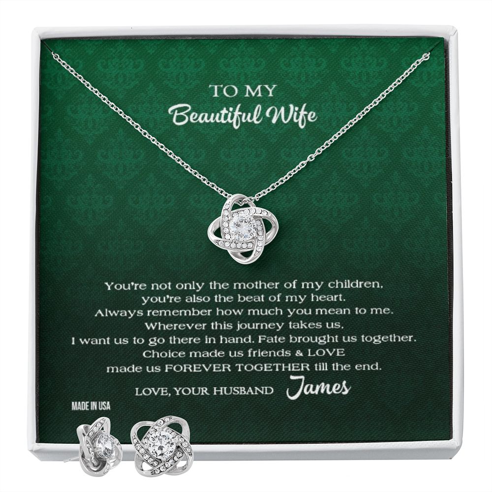 Custom To My Beautiful Wife Always Remember 14k White Gold Pendant Necklace Jewelry Gift For Wife Mother day