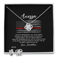 Thumbnail for Custom Name To My Firefighter Girlfriend 14k White Gold Pendant Chain Necklace Jewelry Gift for Girlfriend Wife Fiancee Mother Day