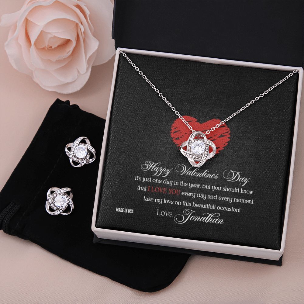 Custom Name Happy Valentine's Day 14k White Gold Pendant Necklace Jewelry Gift for Girlfriend Wife Fiancee Woman Girl