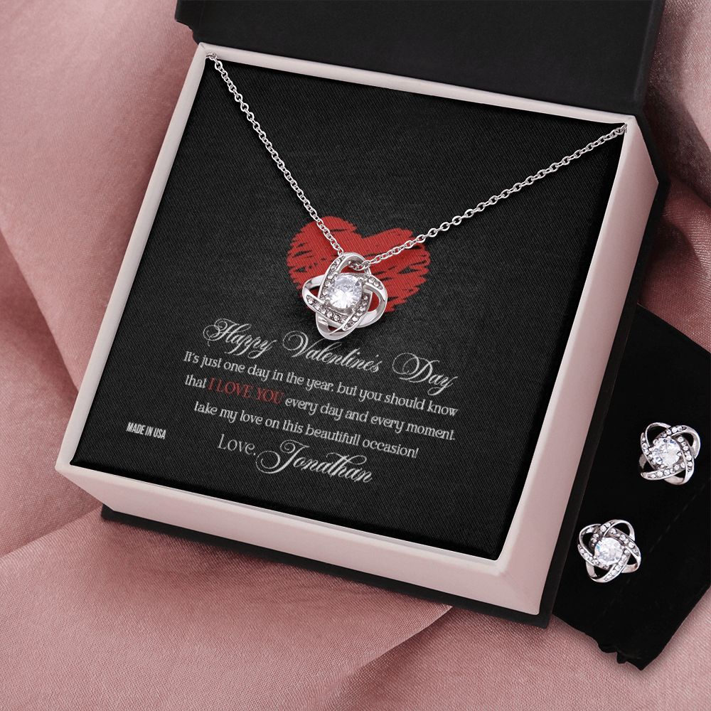 Custom Name Happy Valentine's Day 14k White Gold Pendant Necklace Jewelry Gift for Girlfriend Wife Fiancee Woman Girl