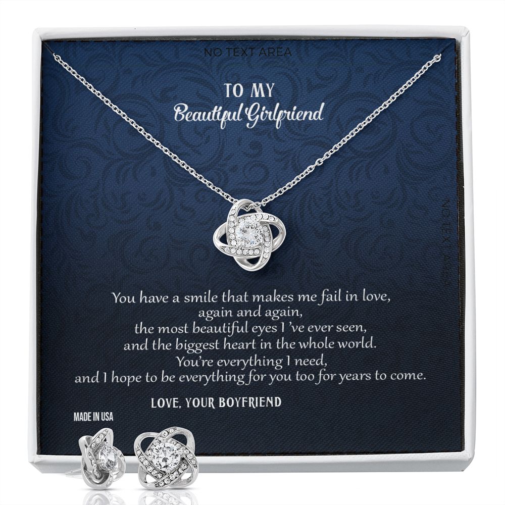 Custom To My Beautiful Girlfriend You're Everything I Need 14k White Gold Pendant Necklace Jewelry Gift For Girlfriend Mother day