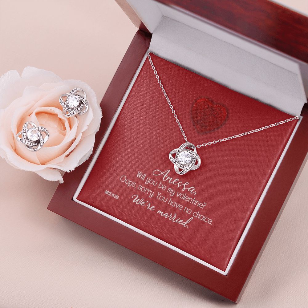 Custom To My Girl Friend Will You Be My Valentine 14k White Gold Pendant Chain Necklace Jewelry Gift for Girlfriend Wife Fiancee Woman Girl