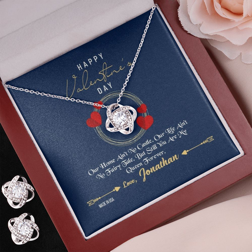 Custom Name To My Wife Happy Valentines Day 14k White Gold Pendant Chain Necklace Jewelry Gift for Wife Fiancee Woman
