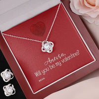Thumbnail for Custom Name To My Girl Friend Will You Be My Valentine 14k White Gold Pendant Chain Necklace Jewelry with Message Card Gift for Girlfriend Wife Fiancee Woman Girl