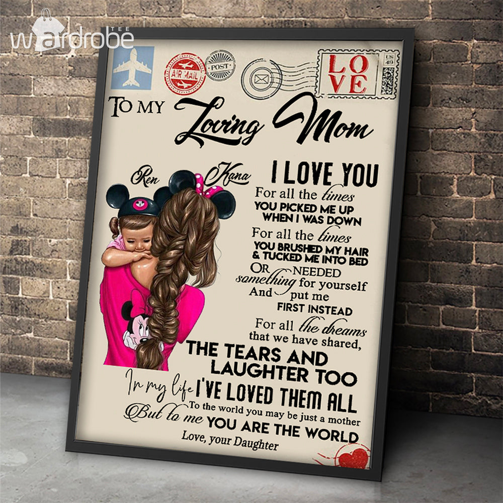 Personalized Mother's Day Gift Custom Canvas Letter From Daughter To My Loving Mom