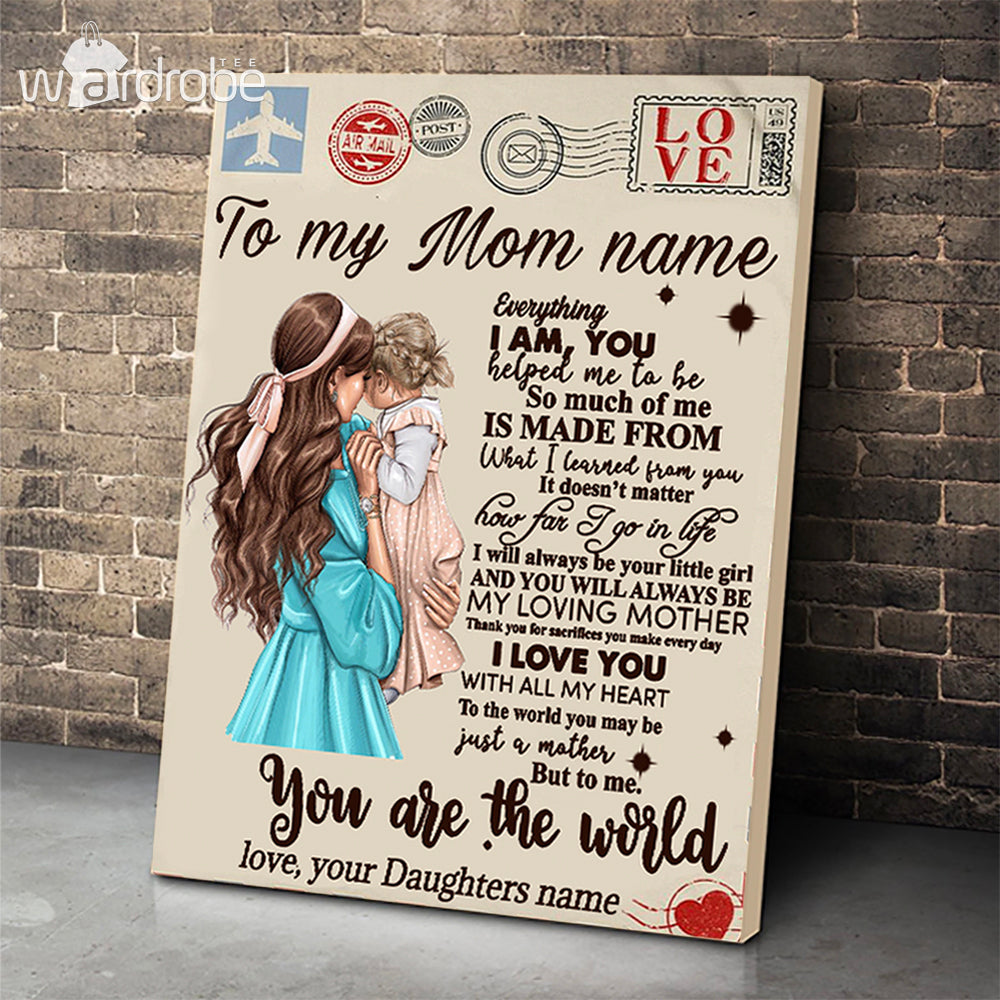 Personalized Mother's Day Gift Custom Canvas Letter From Daughter To My Mom