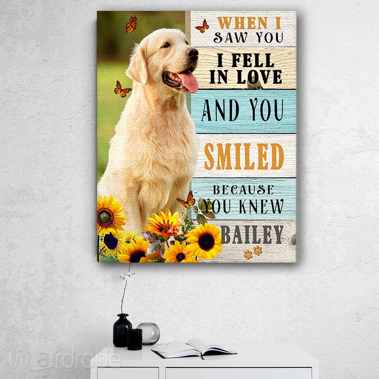 Personalized Name And Photo Dog When I Saw You Canvas Print Wall Art - Matte Canvas 1