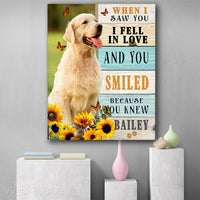 Thumbnail for Personalized Name And Photo Dog When I Saw You Canvas Print Wall Art - Matte Canvas 1
