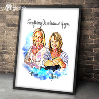 Thumbnail for Personalized Mother's Day Gift Custom Name Canvas Everything I am Because Of You