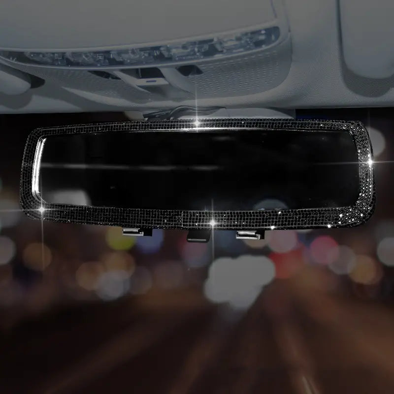 Bling Rhinestone Car Rear View Mirror, Car Rear View Mirror with Crystal Diamonds Bling Rhinestones Car Rear View Mirror for Women,Car Interior Trim
