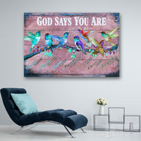 Thumbnail for Hummingbirds God Says You Are Canvas Print Wall Art - Matte Canvas