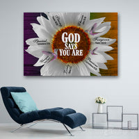 Thumbnail for Daisy And Hummingbird God Says You Are Canvas Print Wall Art - Matte Canvas
