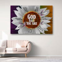 Thumbnail for Daisy And Hummingbird God Says You Are Canvas Print Wall Art - Matte Canvas