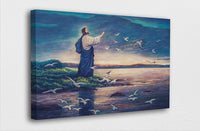 Thumbnail for Custom Canvas Jesus Standing By Sea