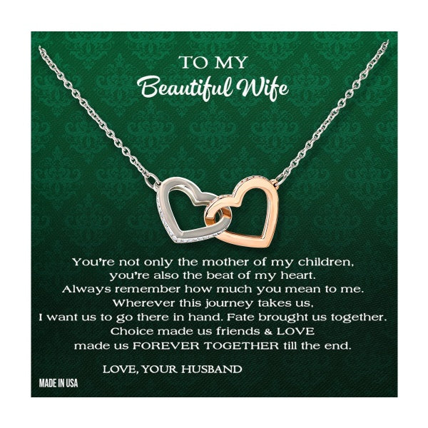 Custom To My Beautiful Wife Always Remember 14k White Gold Pendant Necklace Jewelry Gift For Wife Mother day