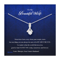 Thumbnail for Custom To My Beautiful Wife Times Have Been Crazy 14k White Gold Pendant Necklace Jewelry Gift For Wife Mother day