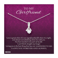 Thumbnail for Custom To My Girlfriend I Love You 14k White Gold Pendant Necklace Jewelry Gift For Girlfriend Mother day