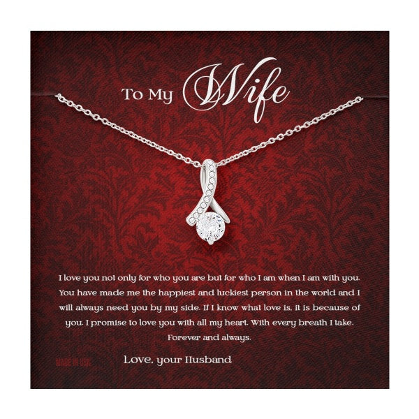Custom To My Wife I Love You Not Only For Who You Are 14k White Gold Pendant Necklace Jewelry Gift For Wife Mother day