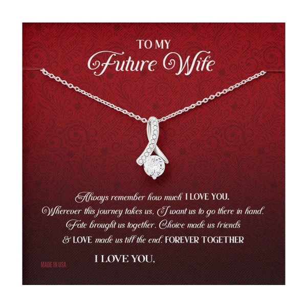 Custom Name To My Future Wife Always Remember How Much I Love You 14k White Gold Pendant Necklace Jewelry Gift For Wife Mother day