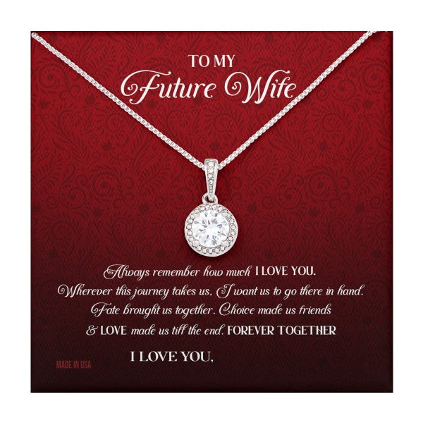 Custom Name To My Future Wife Always Remember How Much I Love You 14k White Gold Pendant Necklace Jewelry Gift For Wife Mother day