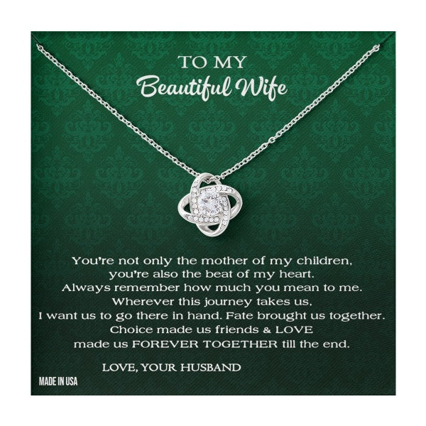 Custom To My Beautiful Wife Always Remember 14k White Gold Pendant Necklace Jewelry Gift For Wife Mother day